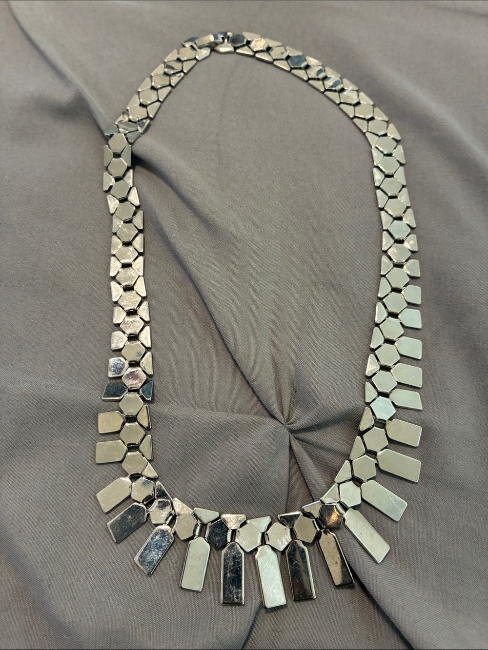 Silver Geometric Statement Necklace - Women Jewelry
